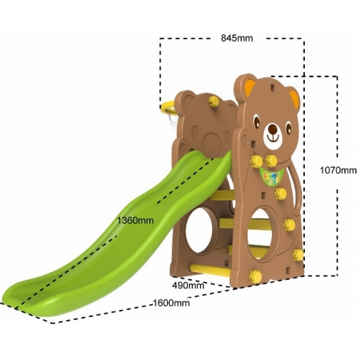 Zjeżdżalnia dla dzieci Miś CHD-160 z koszykówką